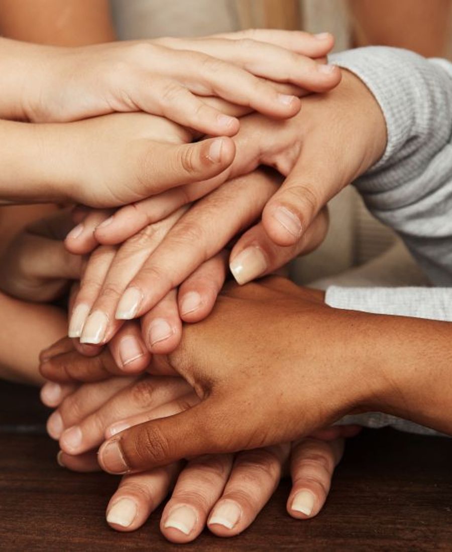 Bunte Holzfiguren als Symbol für Integration und Berufsbegleitung